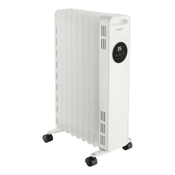 igenix Digital Oil Filled Radiator, 2kW/2000W, Overheat Protection, White