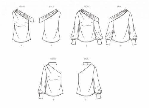 Simplicity Sewing Pattern 9851, Tops for Women, M1 (10-12-14-16-18) - Intermediate