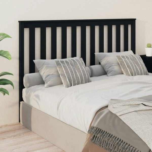 Berkfield Bed Headboard Black 166x6x101 cm Solid Wood Pine