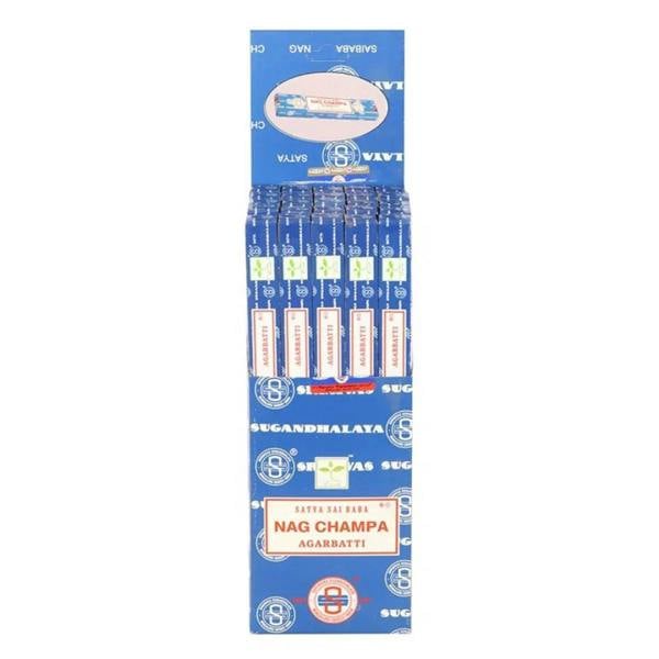 Satya Nag Champa incense sticks set, 25-count in blue retail sleeve
