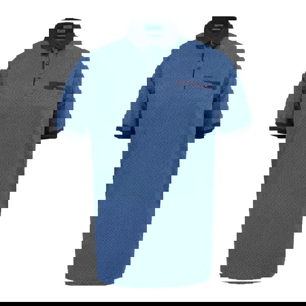 Duke Mens Murray D555 All-Over Print Jacquard Polo Shirt - Blue - 