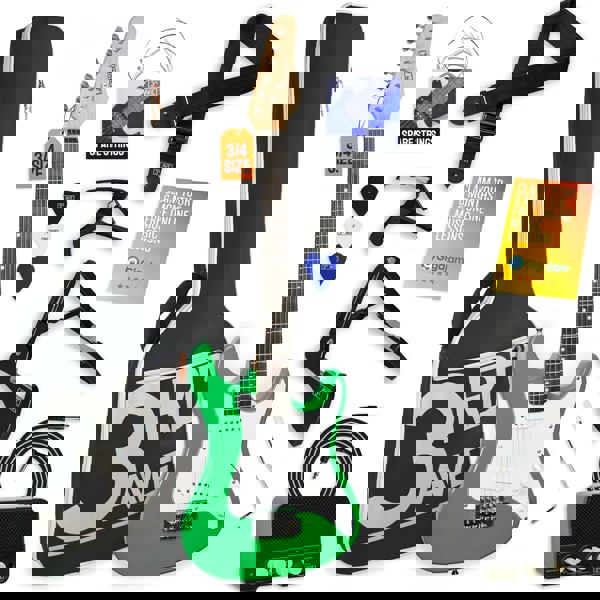 3rd Avenue 3/4 Size Electric Guitar Pack with Amp#Colour_Green