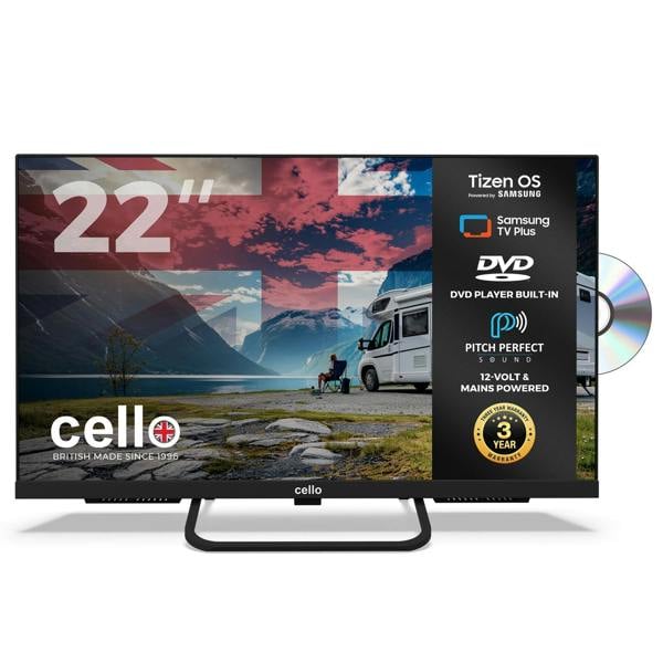 Cello 22 inch Smart Samsung Plus 12-Volt Traveller TV with DVD Player