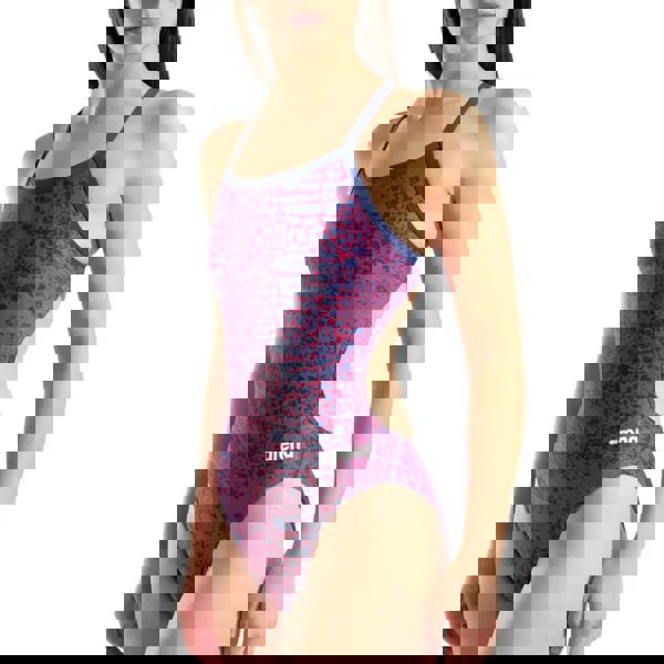 Arena Snakeskin Challenge swimsuit in navy purple blue pattern