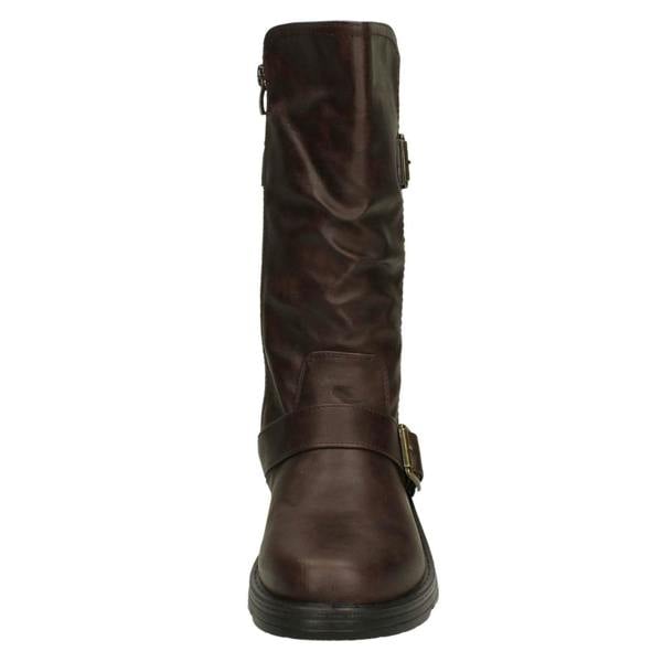 Spot On Ladies Spot On Buckle Detail Wide Fit Mid-Calf Boots F4452