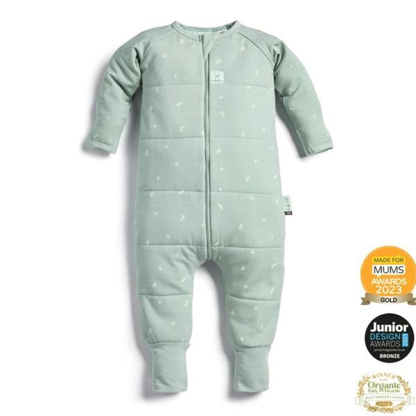 ergoPouch - Organic Winter Long Sleeved Sleep Onesie - Sage - 3.5 TOG
