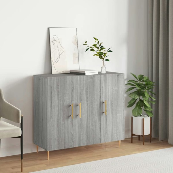 Berkfield Sideboard Grey Sonoma 90x34x80 cm Engineered Wood