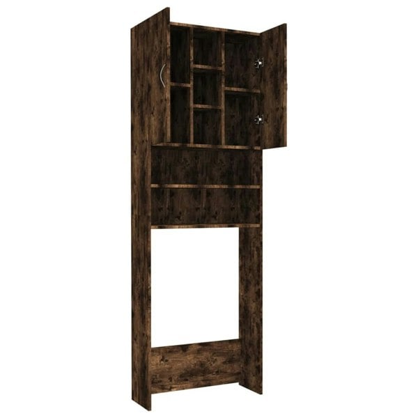 Berkfield Washing Machine Cabinet Smoked Oak 64x25.5x190 cm