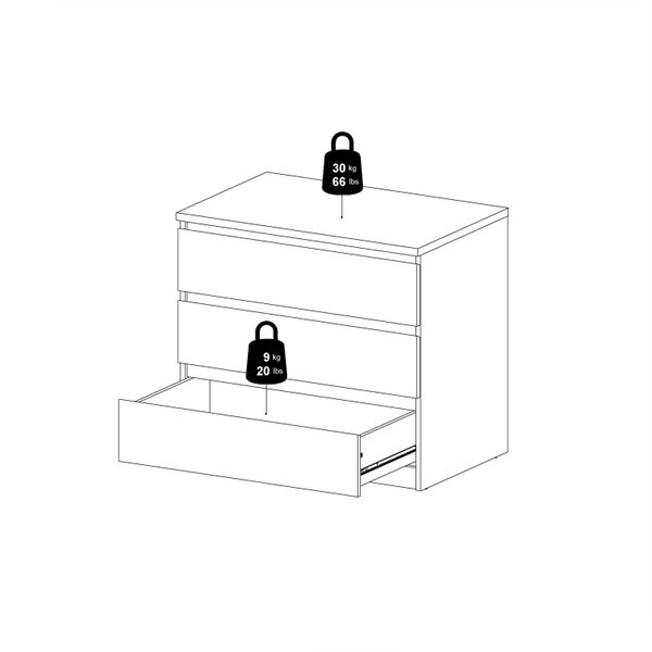 Wyld Haus Budapest White Wooden Storage Chest 3 Drawers