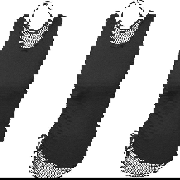 GOTHIC ROCK - 2in1 Neck Tie Mesh Top Black - Spiral USA