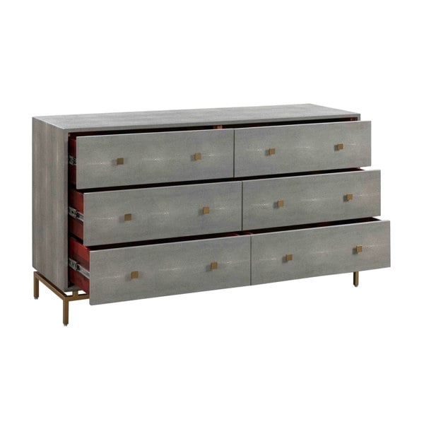 Furniture Edit Pesce Shagreen 6 Drawer Dresser Sideboard