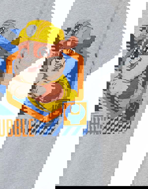 Paw Patrol Boys Grey Rubble Short Sleeved T-Shirt