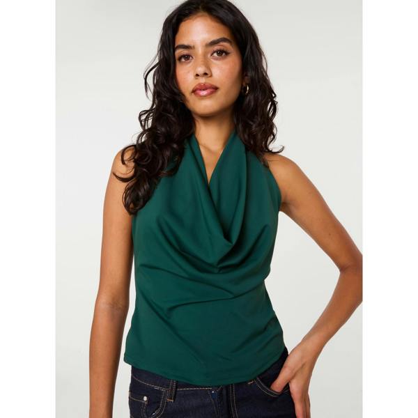 Pink Vanilla Halterneck Cowl Soft Stretch Top