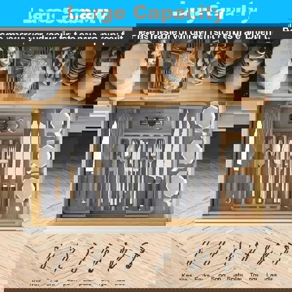 MANTRARAJ Cutlery Drawer Organiser Plastic Expandable Kitchen Drawer Organiser Cutlery Tray Utensil Tray