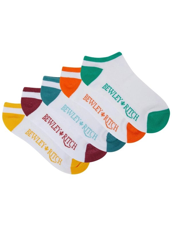 Bewley & Ritch Probus Trainer Socks 5pk White Multi
