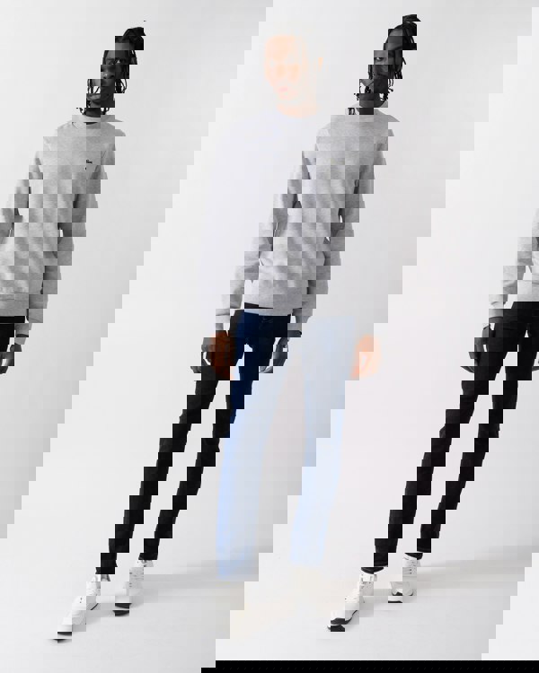 Lacoste Mens Crew Neck Fleece Sweatshirt - Silver Chine CCA