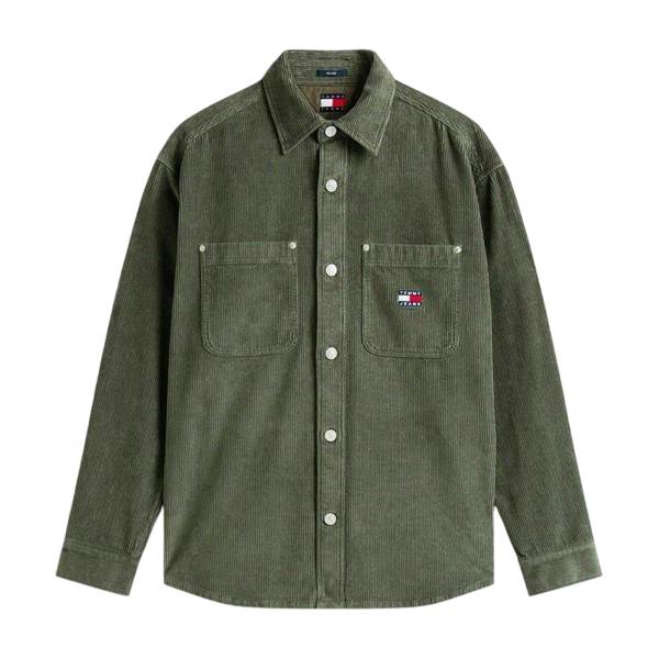 Tommy Jeans Mens Corduroy Overshirt - Pewter - 
