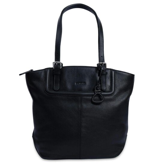 SADDLER Sienna Zip Top Tote Shopper Bag for Women - Handmade by Saddler - Black