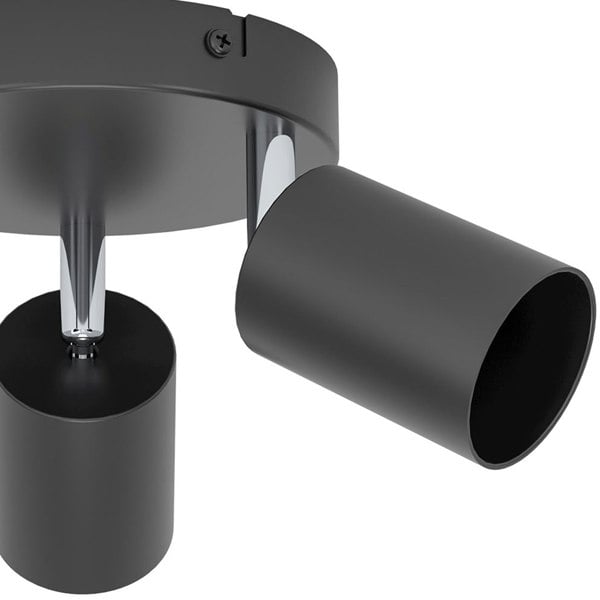 EGLO Basic Reciso-E Black Steel Eco-Friendly 3-Light Spotlight
