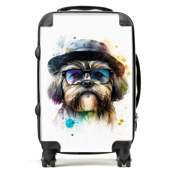 Warren Reed Lhasa Apso Dog Splashart Suitcase