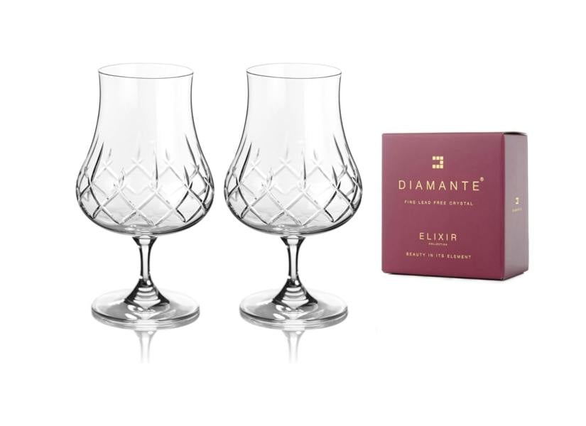 Classic Crystal Hand Cut Rum Glasses - Set of 2