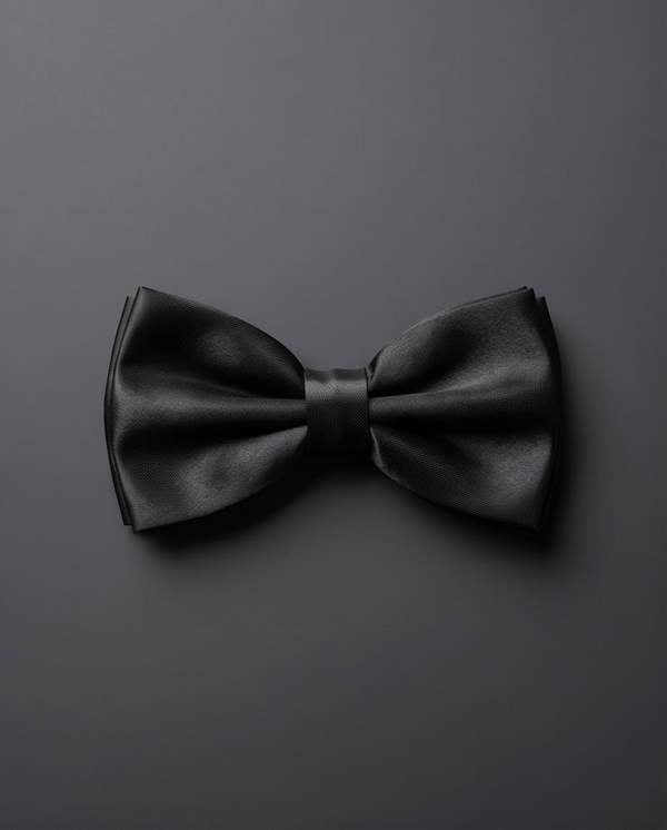 Black bow tie on a dark gray background