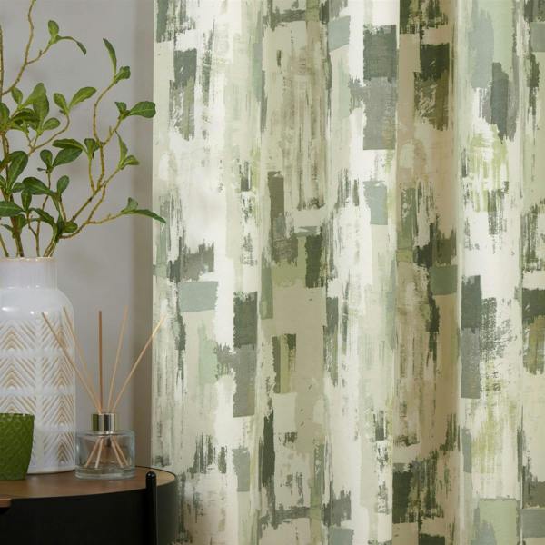 Sundour Bamford Ready Made Floral Eyelet Curtains Fennel