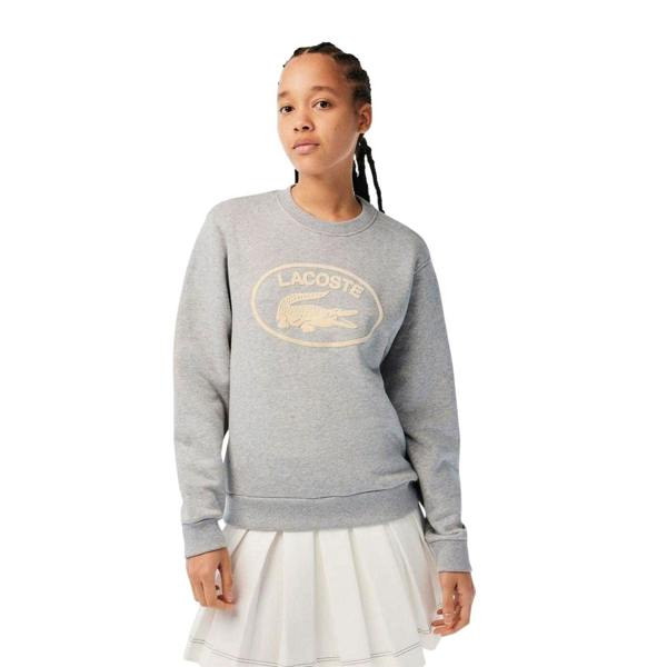 Lacoste Womens/Ladies Organic Cotton Loose Fit Sweatshirt - Grey - 