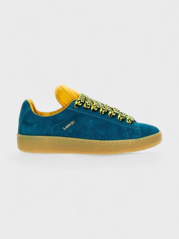 Lanvin x Future Hyper Curb Suede Sneakers Blue