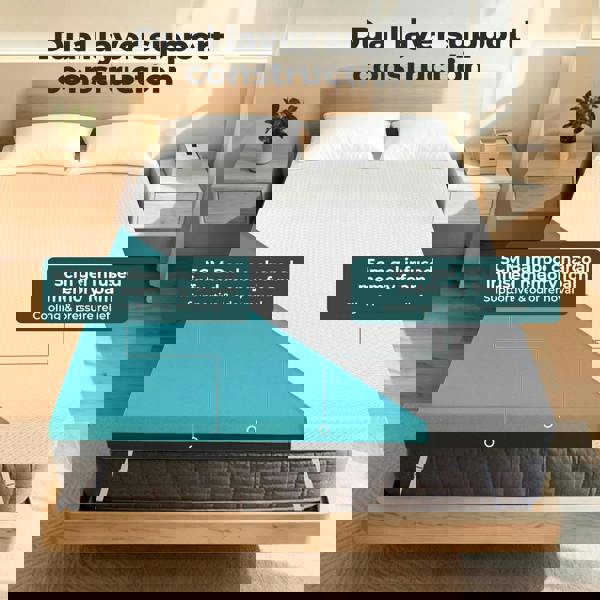 Lavio 4 Inch Mattress Topper Cooling Gel Memory Foam Bamboo Charcoal Washable