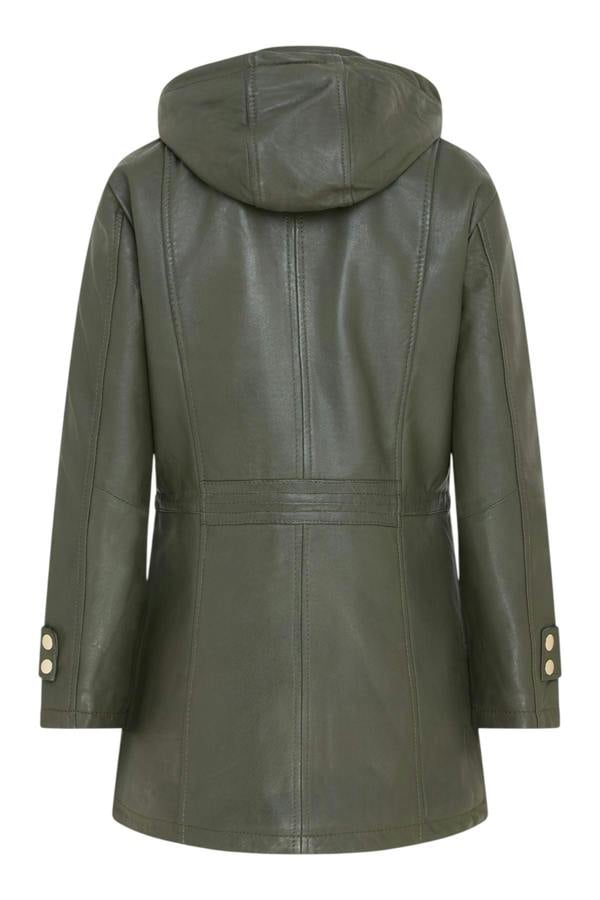 Infinity Leather Women's Leather Parka Detachable Borg Hooded Trench Coat - Trekker