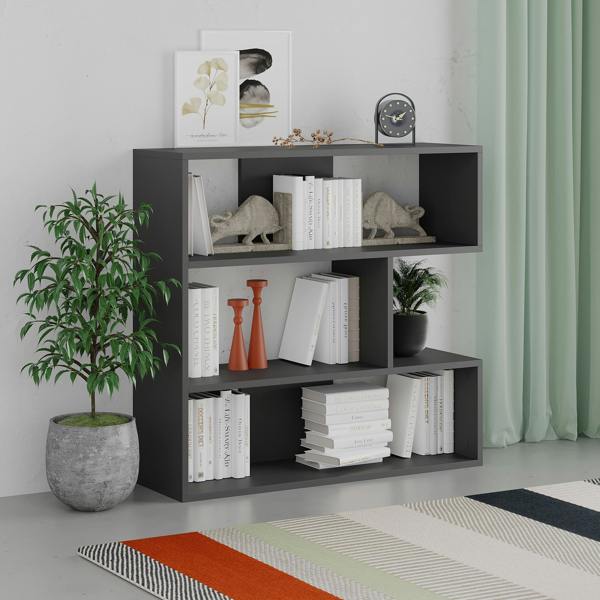 Decortie Molly Modern Corner Bookcase 3 Tier Room Divider Storage Unit Freestanding Melamine Finish 89cm
