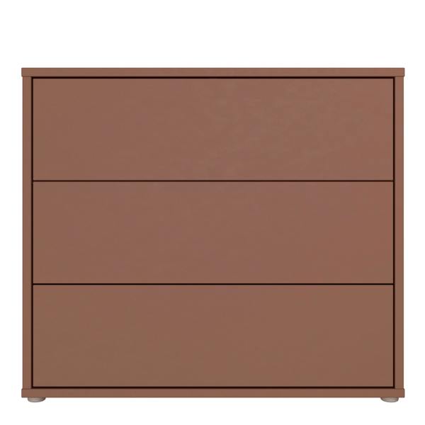 Alice Springs 3 Drawer Chest with Push-to-Open Drawers in Terracotta