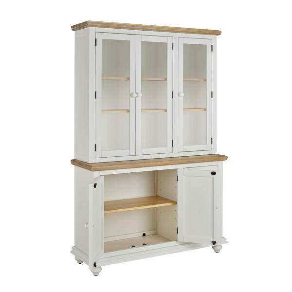 Statement Furniture Shire Glass Door White Display Cabinet Dresser with Shelves