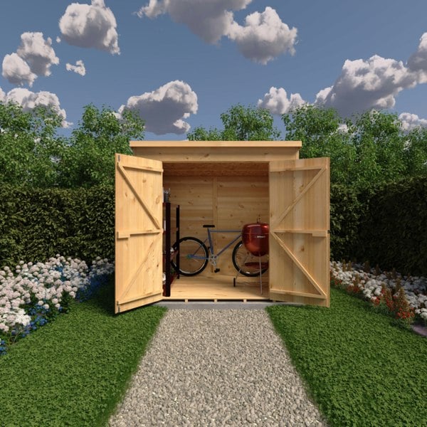 Shire 7x5 double door Pent shed 12mm shiplap interlock cladding