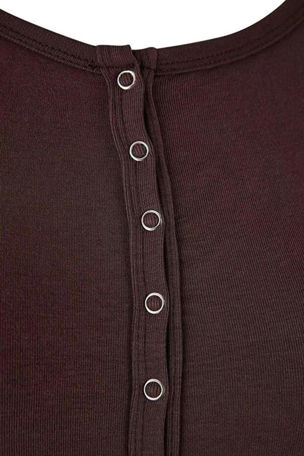 WOVCOR Snap Button Crop Length Basic Knitted Plus Size Blouse
