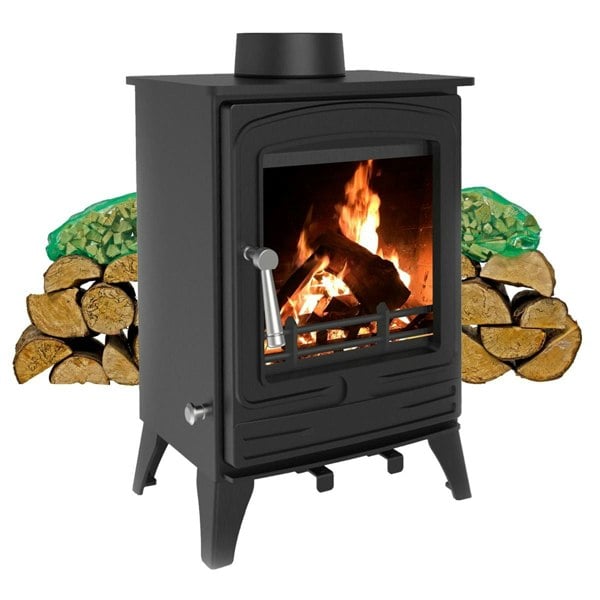 RoyalFire Royal Fire 4.2kW Steel Eco Multifuel Stove + Firewood Starter Kit