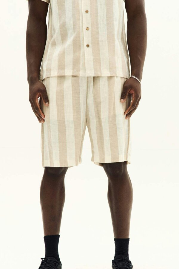 Men’s Striped Short Sleeve Shirt & Shorts Co-Ord Set