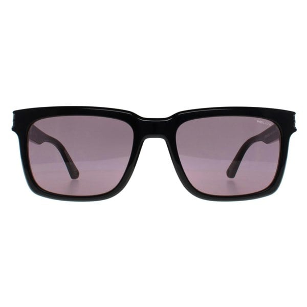 Police Sunglasses SPLF12 Origins Hero 2 0700 Shiny Black Smoke Mirror