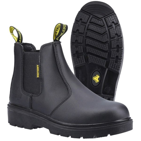 Amblers Safety FS116 Hardwearing Pull on Dealer Men's Safety Boots in Black