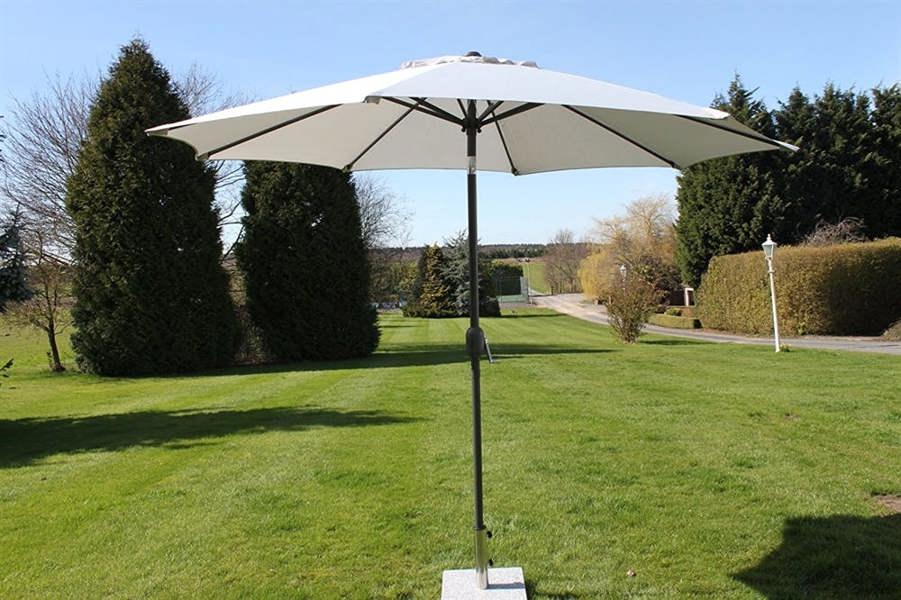 2.7M Wide Garden Parasol With Tilt and Crank-Grey