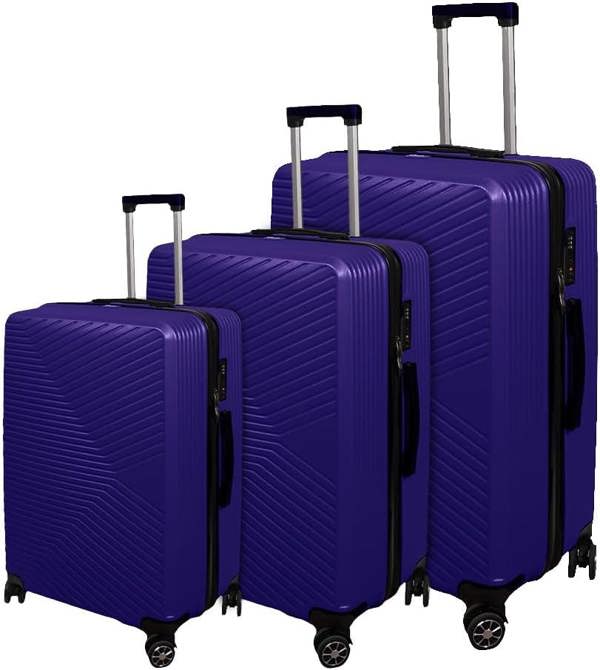 Alivio Lightweight Hard Shell ABS Luggage Suitcase Set (Blue)