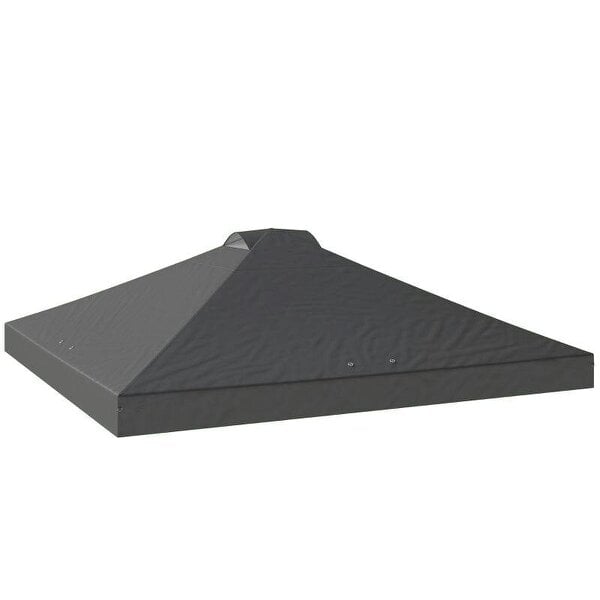 Bobobiy Gazebo Roof Replacement UV50+ Waterproof Pop Up Canopy Cover with 8 Drainage Holes 3 x 3 m Dark Grey