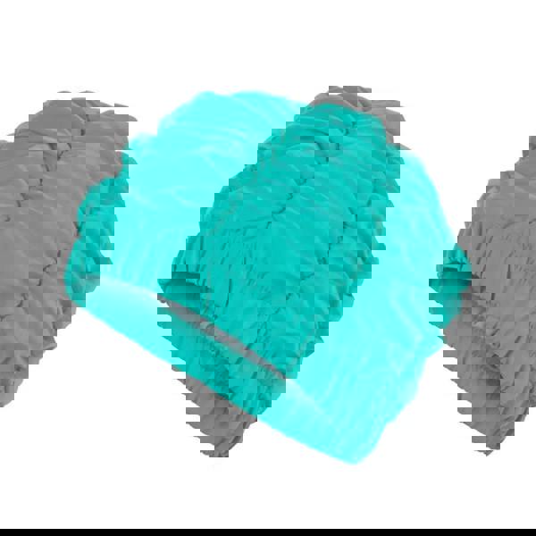 Teal Fashy Ruched Shower Cap with ruffled edge and elastic band