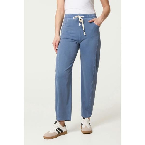 Blue Vanilla Elasticated Waistband Front Tie Stretch Trousers