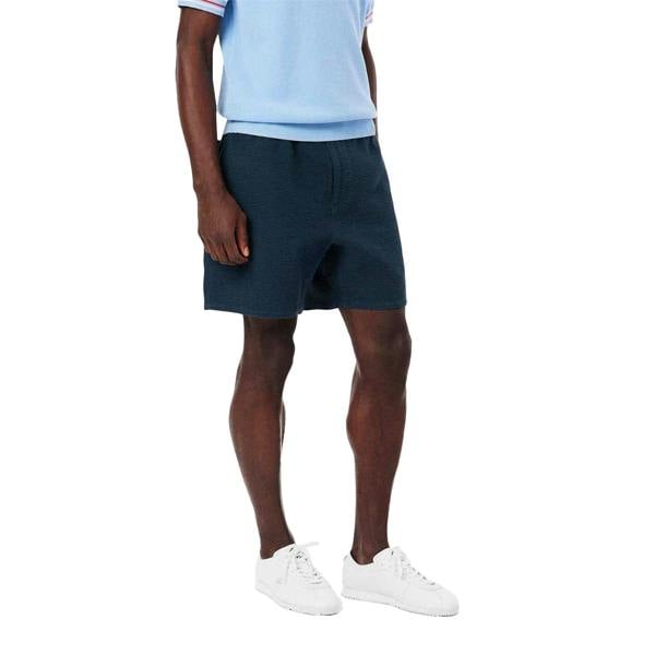 Lacoste Mens Waffle Knit Relaxed Fit Shorts - Navy - 