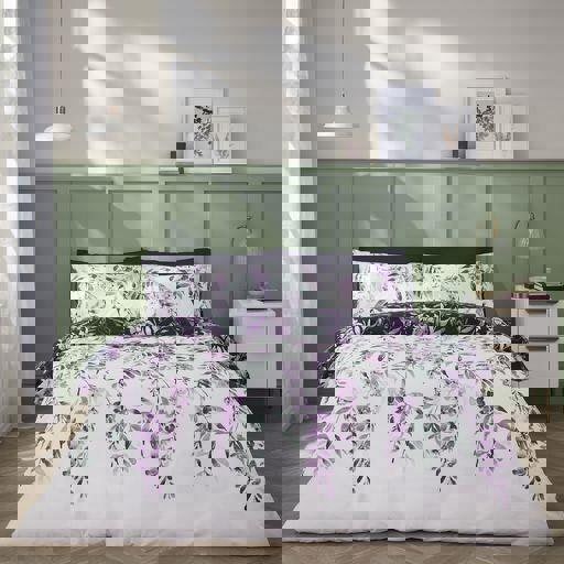 Catherine Lansfield Wisteria White Duvet Cover Set