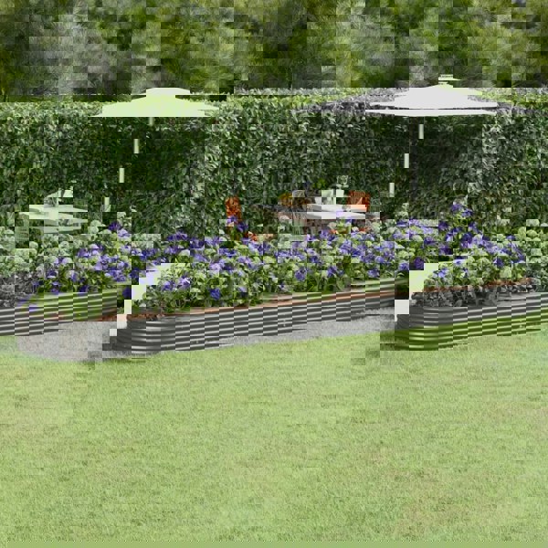 Berkfield Garden Raised Bed Powder-coated Steel 523x140x36 cm Grey