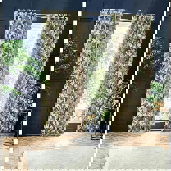 Wylder Galapagos Jacquard Eyelet Curtains - Green