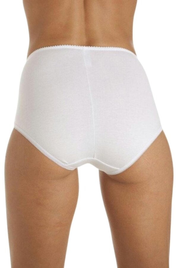 Camille Womens Classic Cotton 3 Pack Control Briefs White
